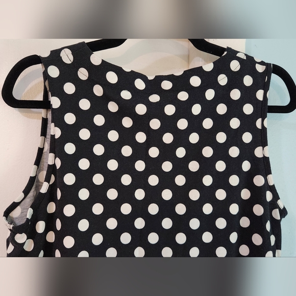 Women's Lands' End Black With White Polka-Dots Cover Up, Size L - Picture 9 of 11